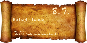 Belágh Tünde névjegykártya